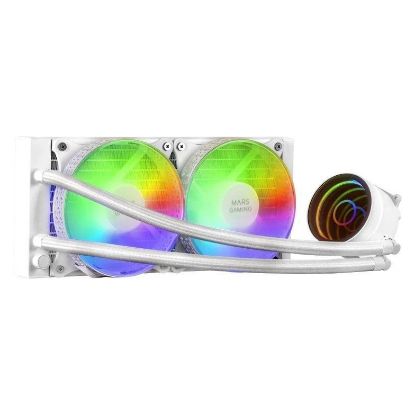 Imagem de Cooler CPU Mars Gaming MLONE240 FRGB Infinity Mirror Liquid Branco