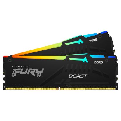 Imagem de Dimm DDR5 Pack 2x 16GB (32GB) Kingston CL36 EXPO 5600MT/s Fury Beast RGB Preta
