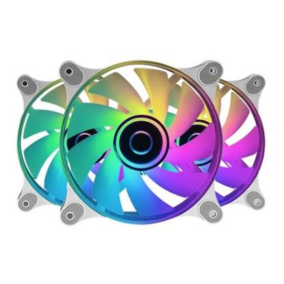 Imagem de Ventoinha 120mm Mars Gaming MF3D ARGB Branca (Pack3) Kit