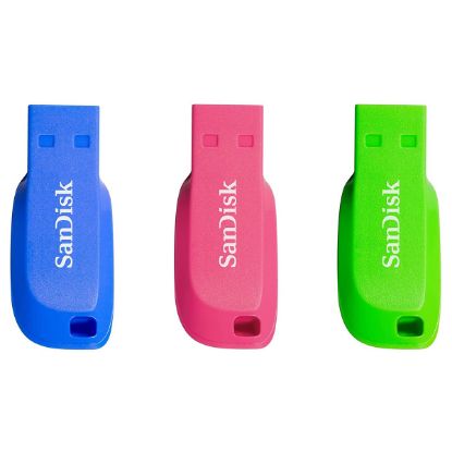 Imagem de Pen Drive SanDisk Cruzer Blade 32Gb USB2.0 (Pack3) Azul/Rosa/Verde