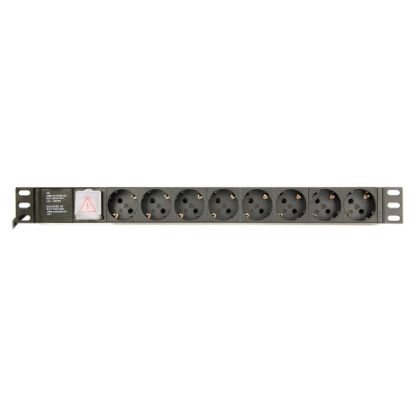 Imagem de Bloco de 8 tomadas Gembird EG-PDU-014 Rack 1U Preto - 3Mtr