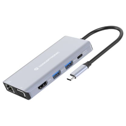 Imagem de Docking Station Conceptronic Type-C Multiport 10-em-1 DONN20G 100W Cinza