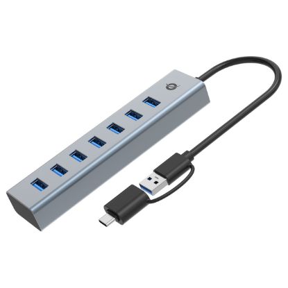 Imagem de Hub Type-C/USB3.0 7 Portas USB3.0 Conceptronic HUBBIES21G Cinza