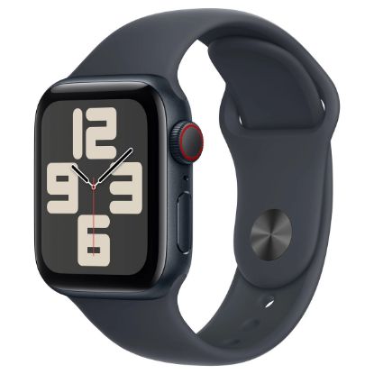 Imagem de Apple Watch SE (2024) GPS Alumínio Meia-Noite | Bracelete Sport Meia-Noite - S/M (44mm)