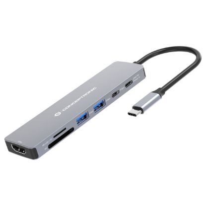 Imagem de Docking Station Conceptronic Type-C Multiport 7-em-1 DONN28G 100W Cinza