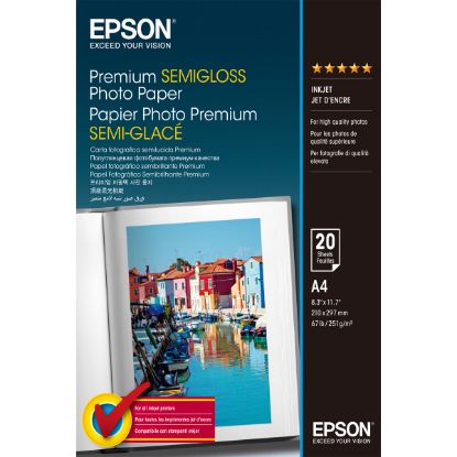 Imagem de Papel Fotográfico Epson Semi-Brilhante Premium (20 Folhas - A4)