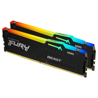 Imagem de Dimm DDR5 Pack 2x 16GB (32GB) Kingston CL36 EXPO 6000Mhz Fury Beast RGB Preta