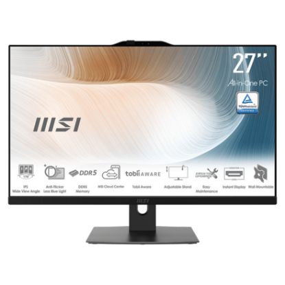 Imagem de Computador MSI AiO Modern AM272P 1M-893ES 27" Core 5 120U 16GB SSD 512GB Intel Iris Xe Graphics W11 Pro Preto