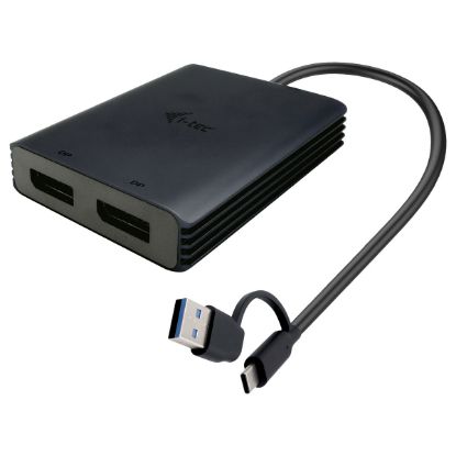 Imagem de Cabo Adaptador USB2.0/Type-C p/ 2x DisplayPort 4K 60Hz i-tec