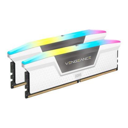 Imagem de Dimm DDR5 Pack 2x 16GB (32GB) Corsair CL32 6400Mhz Vengeance RGB Branca