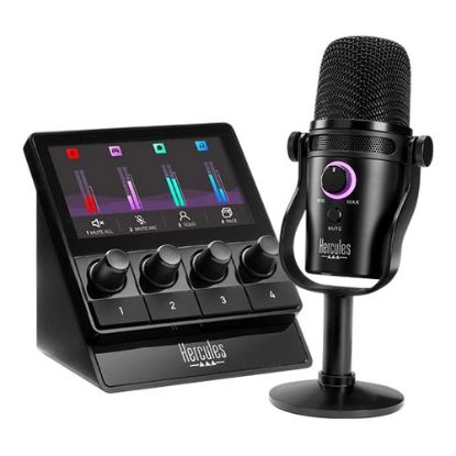 Imagem de Stream Deck Hercules Starter Kit Preto c/ Microfone e Controlador