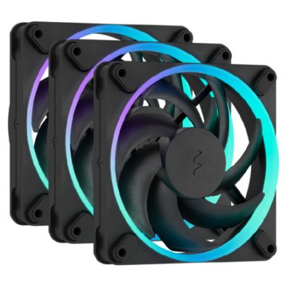Imagem de Ventoinha 120mm Fractal Design Momentum 12 RGB PWM Preta (Pack3)