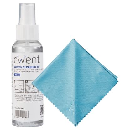 Imagem de Kit Limpeza Ewent EW5668 p/ Ecrã (100ml+Pano)