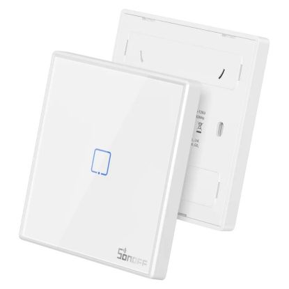 Imagem de Interruptor de Parede Táctil Sonoff T2EU1C-RF Smart Singular Branco