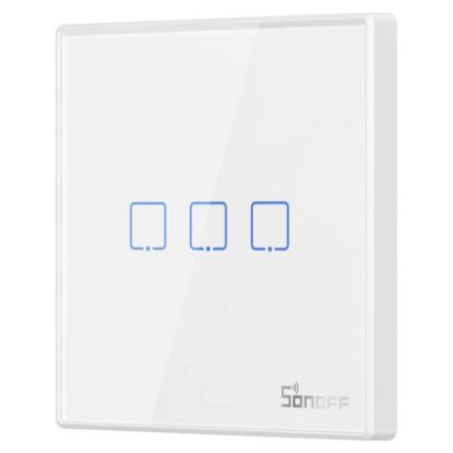 Imagem de Interruptor de Parede Táctil Sonoff T2EU3C-RF Smart Triplo Branco