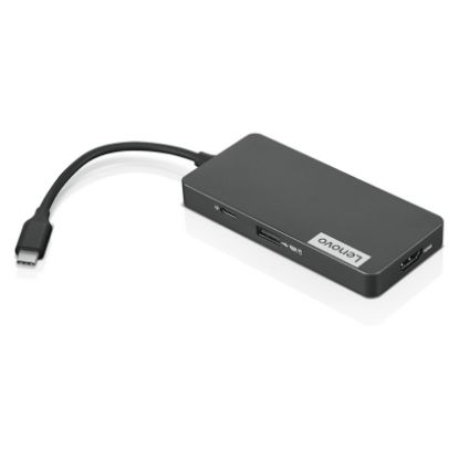 Imagem de Hub Type-C 2 Portas USB3.0 + Multiport Lenovo Preto