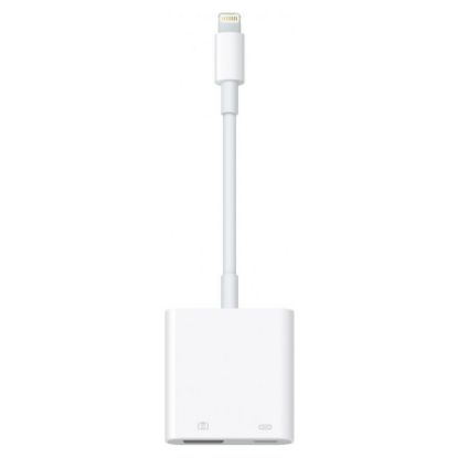Imagem de Cabo Adaptador Lightning p/ Câmara USB3.0 + Lightning M/F Apple Branco