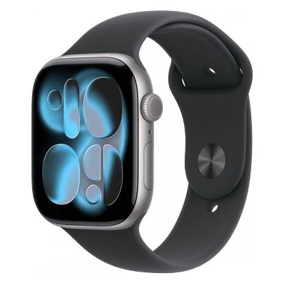Imagem de Apple Watch Series 11 GPS Alumínio Cinzento Sideral | Bracelete Desportiva Preta - S/M (46mm)