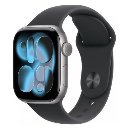 Imagem de Apple Watch Series 11 GPS Alumínio Cinzento Sideral | Bracelete Desportiva Preta - M/L (42mm)