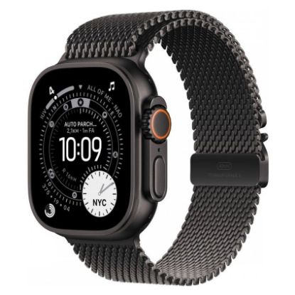 Imagem de Apple Watch Ultra 3 GPS + Cellular Titânio Preto | Bracelete Loop Milanesa Titânio Preto - L (49mm)