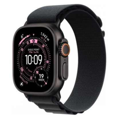 Imagem de Apple Watch Ultra 3 GPS + Cellular Titânio Preto | Bracelete Loop Alpine Preta - L (49mm)