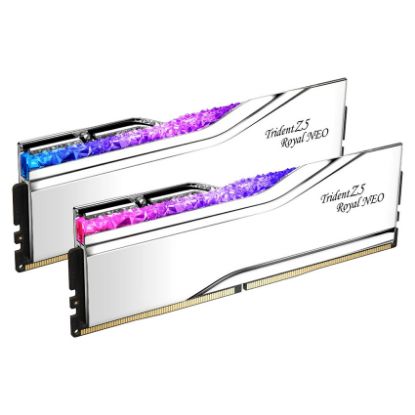 Imagem de Dimm DDR5 Pack 2x 16GB (32GB) G.Skill CL30 EXPO 6400Mhz Trident Neo Z5 Royal RGB Prateado