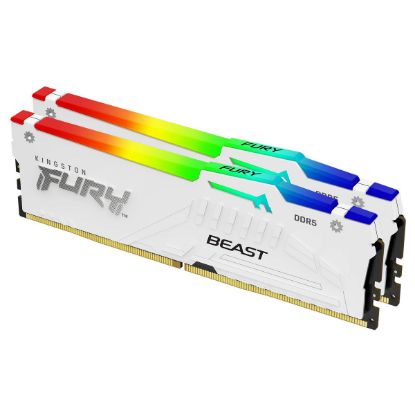 Imagem de Dimm DDR5 Pack 2x 16GB (32GB) Kingston CL36 EXPO 5600MT/s Fury Beast RGB Branca
