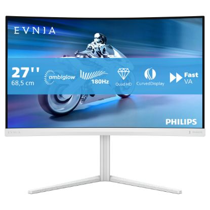 Imagem de Monitor Philips Gaming Evnia 27" 27M2C5501 VA 2K QHD 16:9 180Hz HDR10 (1ms) Branco