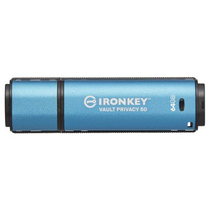 Imagem de Pen Drive Kingston IronKey Vault Privacy 50 AES-256 Encrypted 64Gb USB3.2 Azul